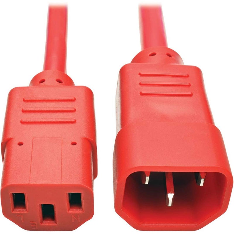 Tripp Lite 2 ft. Heavy Duty Power Extension Cord, C14 to C13, 15A, 14 AWG, Red (P005-002-ARD)